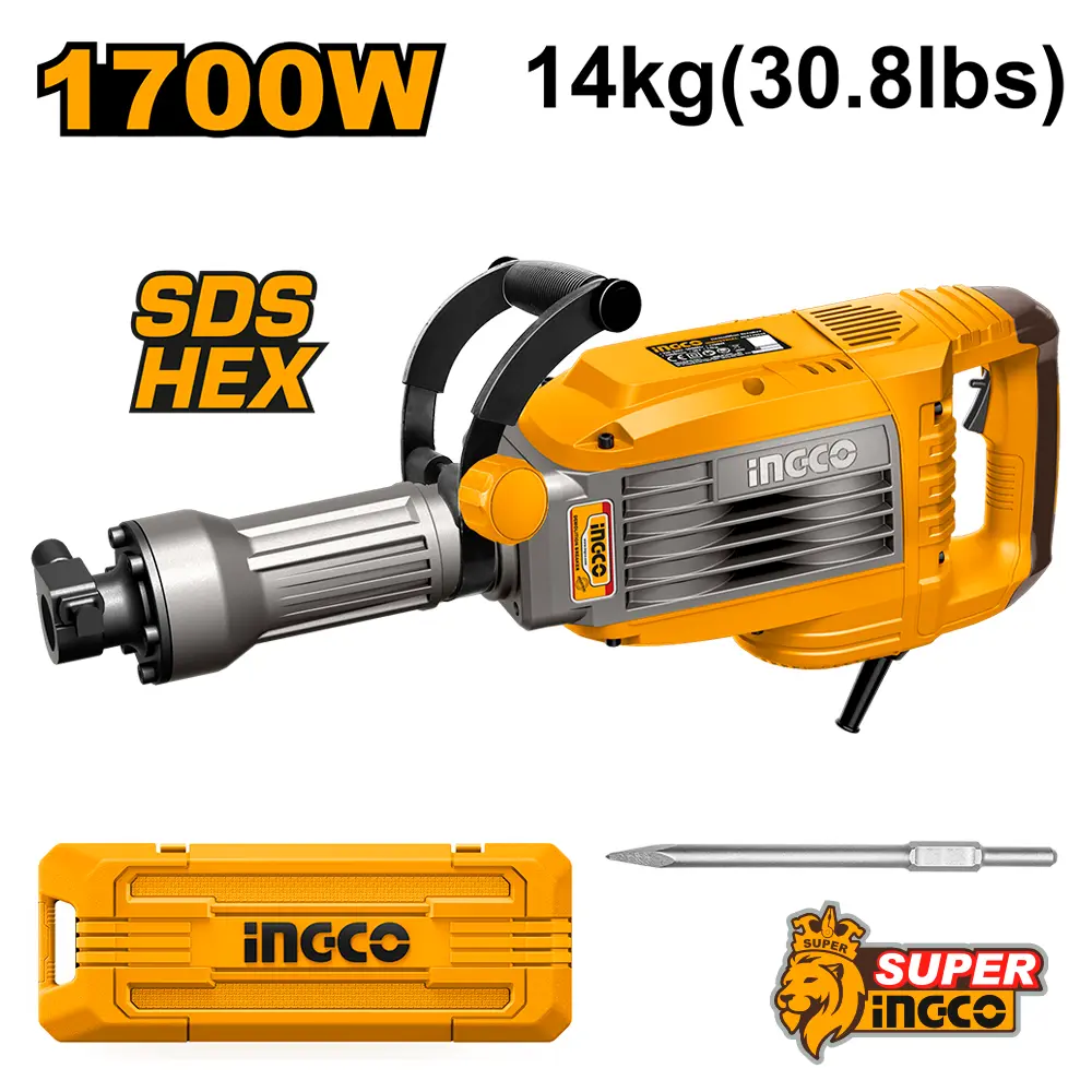 Martillo demoledor 1700W 1400gpm 50J PDB170068-4 INGCO