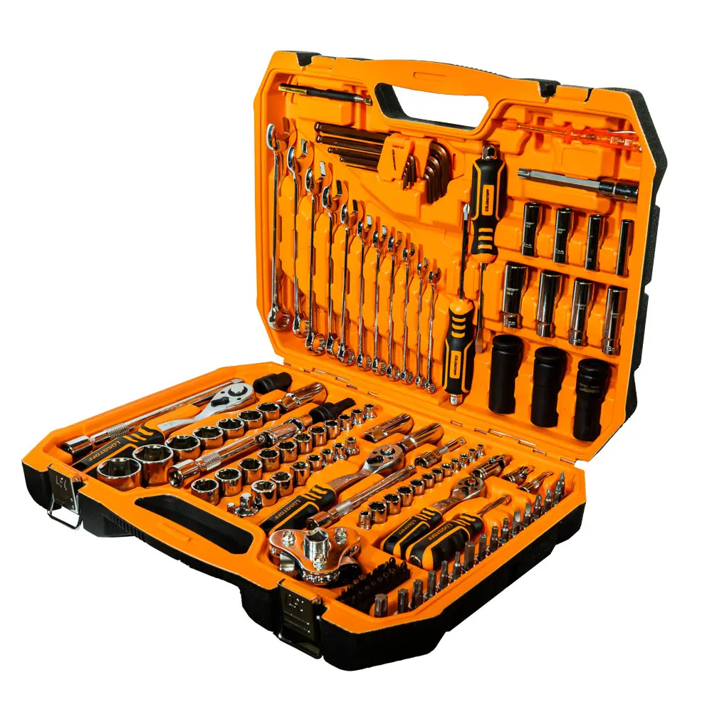 Set de bocallaves 123 piezas 1/4-3/8-1/2" c-sacafiltro 3 garras L5732 LUSQTOFF