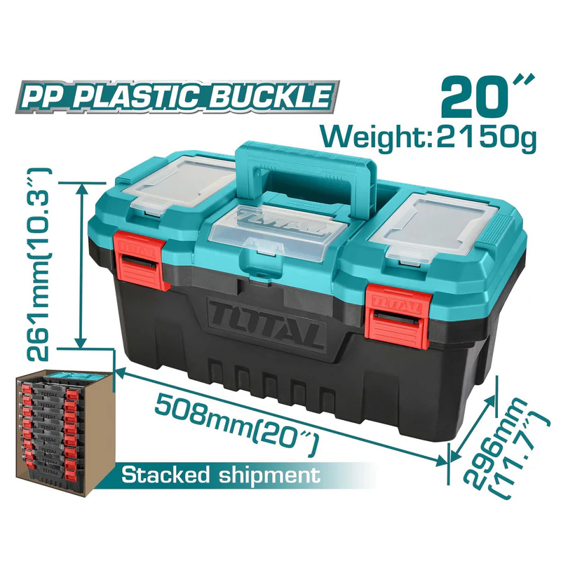 Caja plástica para herramientas 20" herraje plástico TPBX0201 XCP00200P TOTAL