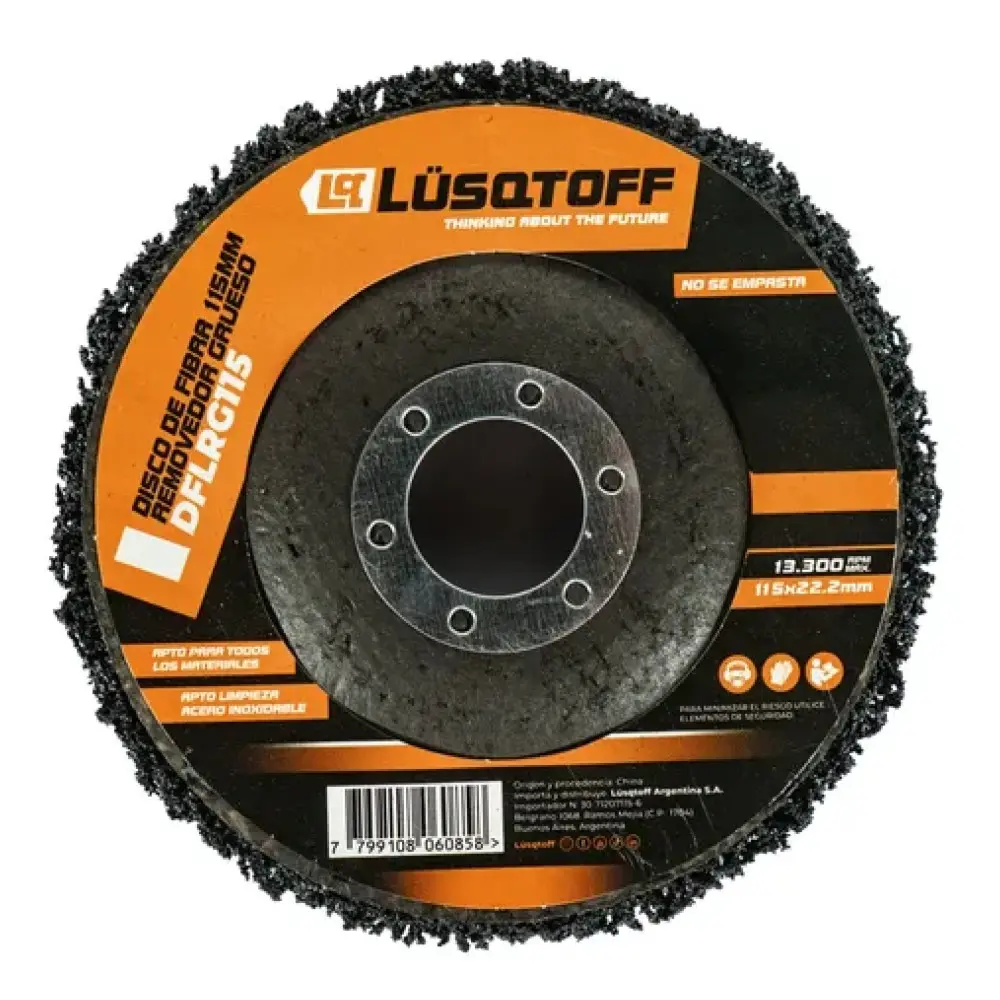 Disco abrasivo 115 Fibra gruesa removedor p-pintura DFLRG115 LUSQTOFF