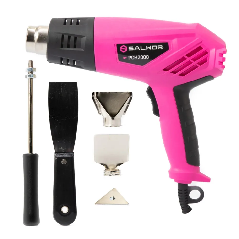 Pistola de calor 2000W C/ 5 acc. ROSA PCHR2000 SALKOR
