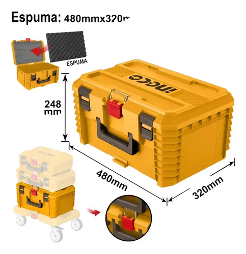 Caja apilable plástica 19"  de alto 248mm PBXS103 INGCO