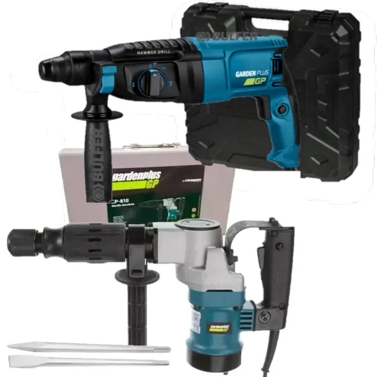 Combo Rotomartillo SDS Plus 800W RMGP800-7 + Martillo demoledor  900W  8,5J SDS-Max GP-810 GARDEN PLUS By LUSQTOFF