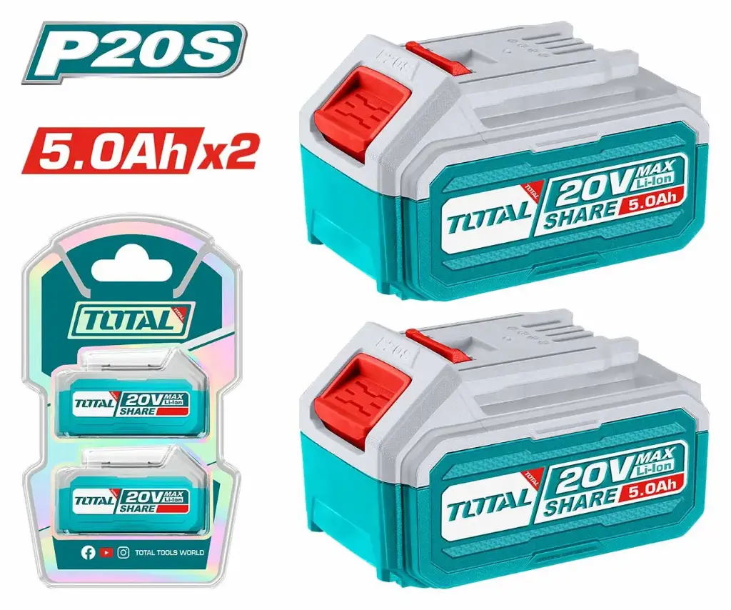 Kit x2 Baterias  20V   5.0A/h Li-Ion TOSLI240464 V2VIBA520 TOTAL