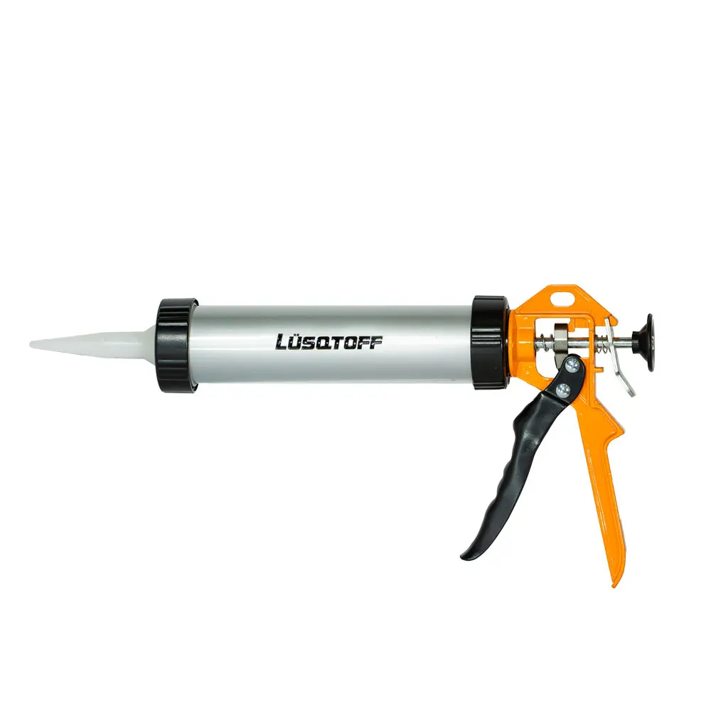 Pistola aplicadora de silicona 230mmL (9") aluminio reforzada apta unipack-salchicha L7172 LUSQTOFF