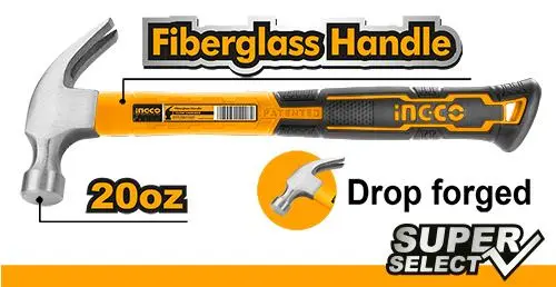 Martillo galponero 20Oz- 560G forjado mango fibra HCH80820 INGCO