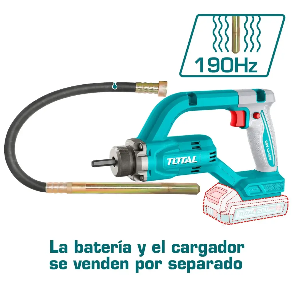 Vibrador para concreto 35mm x1200mm 20V SOLO TCVLI202502 V2V0VI101 TOTAL