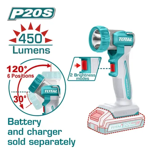 Linterna LED 20V 450 Lumens SOLA TWLI2058 V2V0LT211 TOTAL