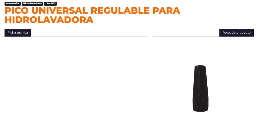  PICO UNIVERSAL REGULABLE PARA HIDROLAVADORA LPHREG LUSQTOFF