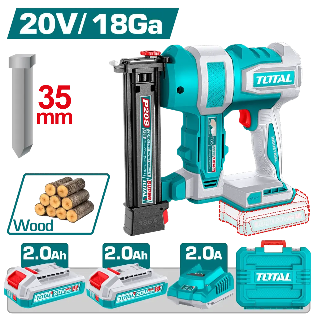 Clavadora inalamb 20V  35mm +2 bat 2.0A + maletín TCBNLI20686-4 V2VIEN212 TOTAL