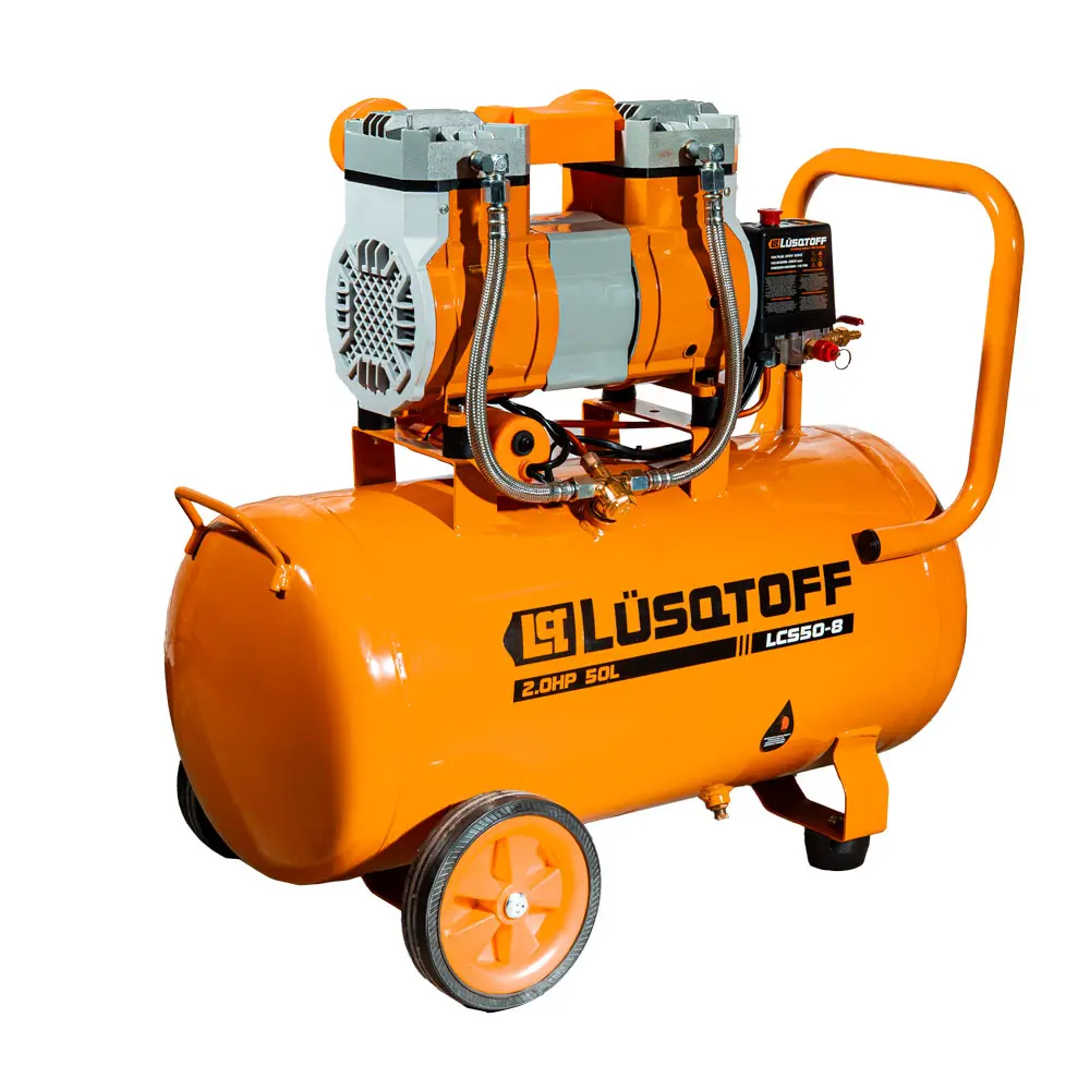 Compresor de aire 50lts 2HP 1600W sin aceite silencioso LCS50-8 LUSQTOFF