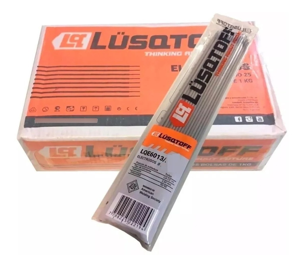 Electrodo  2,50mmD Ac carbono E6013 x kG LQE6013-250 LUSQTOFF