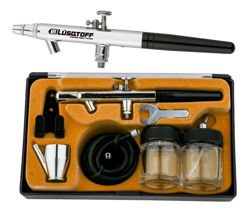 Aerografo pistola p-pintar pico 0,35mm c-estuche LK04 LUSQTOFF
