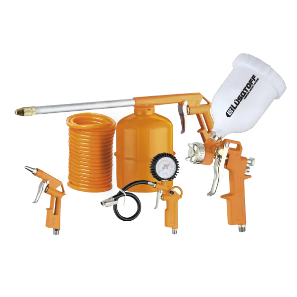 Compresor; Kit  5piezas pistola gravedad multiuso AA-5000K LUSQTOFF