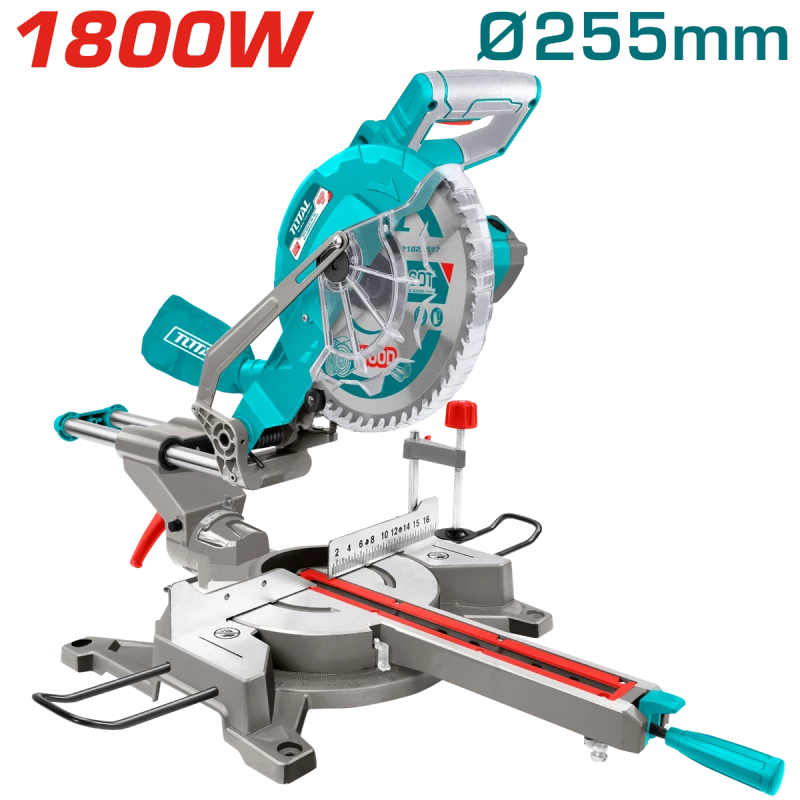 Sierra ingletadora 255mm (10") 1800W 220V telescópica TS421825517-4 VSGI180TM TOTAL