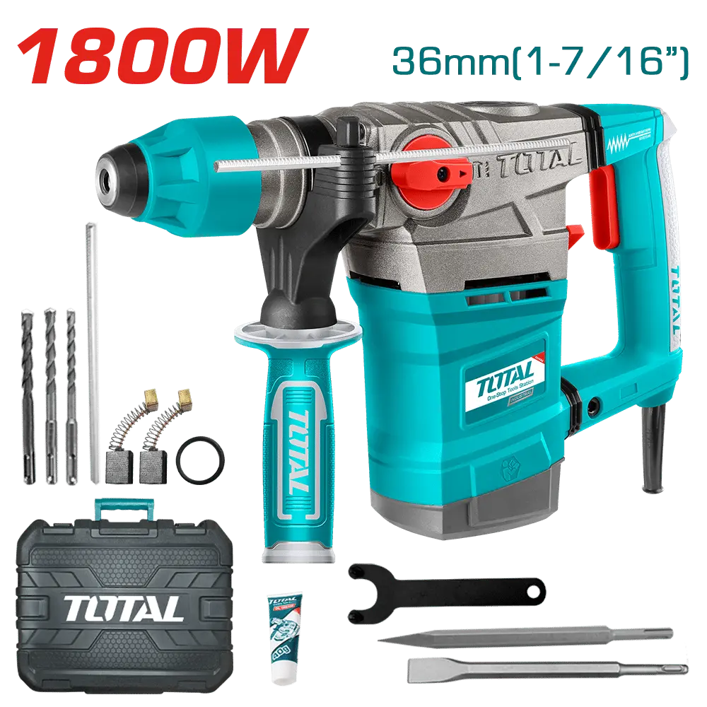 Rotomartillo 1800W 7,0J SDS Plus + maletín y accesorios TH118366-4 VMRI1800M TOTAL