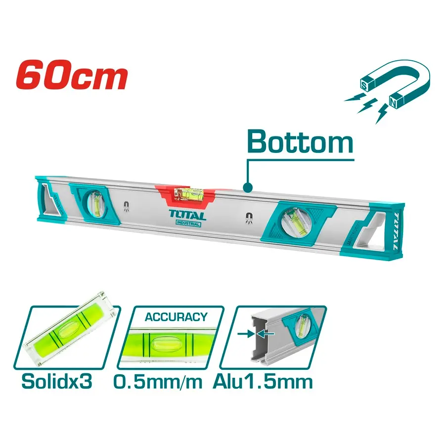 Nivel  600mmL  3gotas Alum magnetico TMT26056 XNBIM0610 TOTAL
