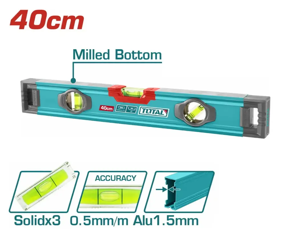 Nivel  400mmL  3gotas Aluminio INDUSTRIAL TMT24028 XNBI00420 TOTAL