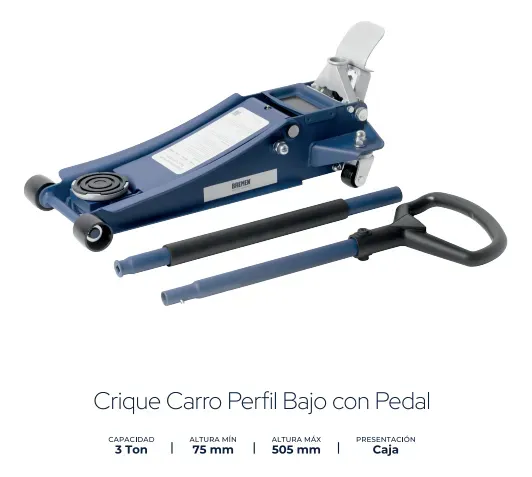 Crique carrito hidraulico extra chato  3,0Ton 75-505mm 33kG 8808 BREMEN