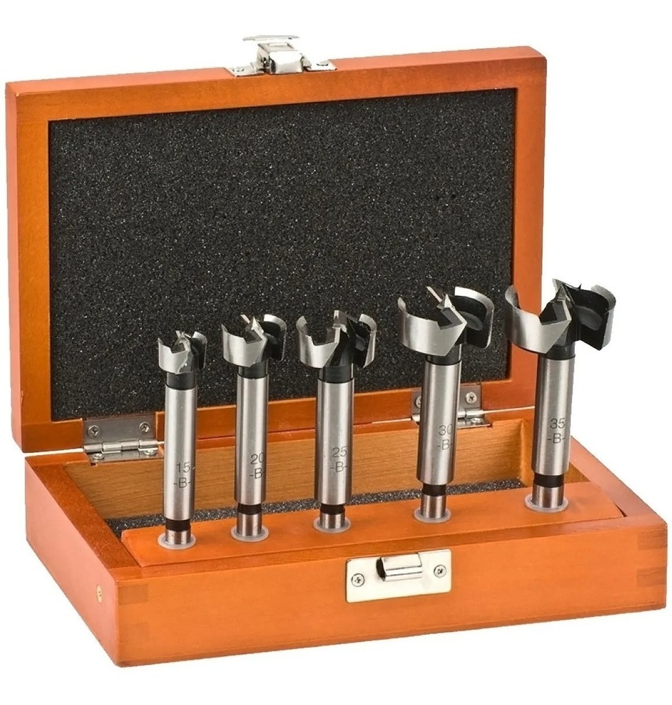 Juego de mechas p-madera  5piez Forstner p-madera 49706090 EINHELL