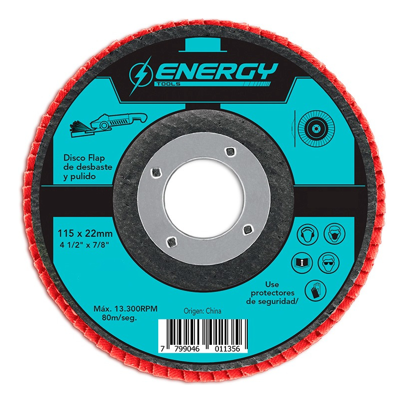 Disco flap D115  d22  Gr120 OA p-Ac-madera DFA115120 GLADIATOR nº