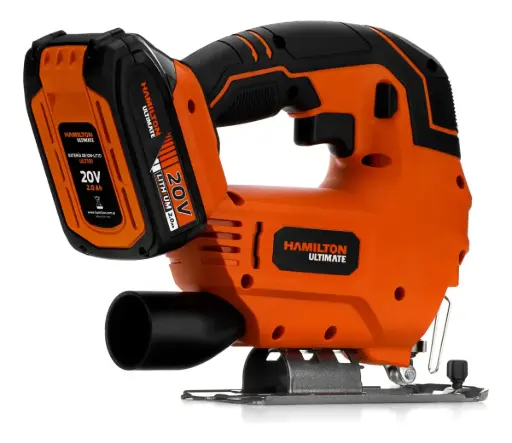 [1P8S] Sierra caladora a batería 20V 0-2500rpm c-batería 2.0A y cargador ULT114 HAMILTON