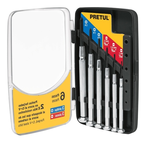 [SKN8] Destornilladores juego   6p p-joyero 21382 J-DEJ-6P PRETUL