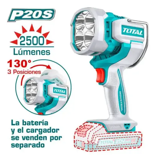 [HNN8] Linterna LED 20V 2000 Lumens INDUSTRIAL SOLA TWLI20885 V2VILR200 TOTAL