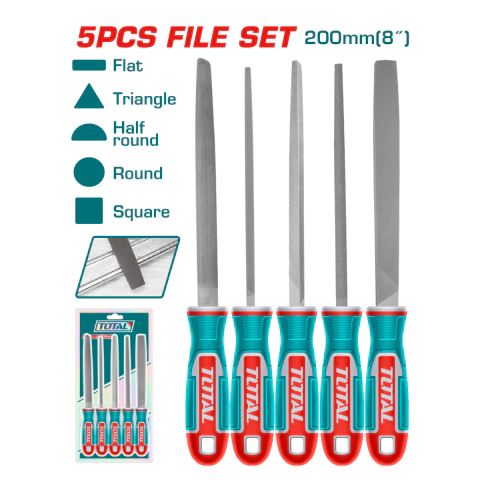 [HNP1] Juego de limas 5 piezas 200mmL (8") combinadas THT918516 XLII00500 TOTAL