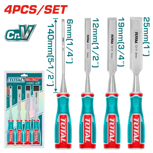 [LXM8] Formones p-madera Juego 4piezas THT41K0401 XFK000400 TOTAL