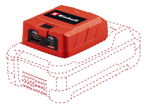 [NE0D] Cargador bateria; Adaptador cargador 2x USB TC-CP 18 Li USB A/C-Solo 4514148 EINHELL