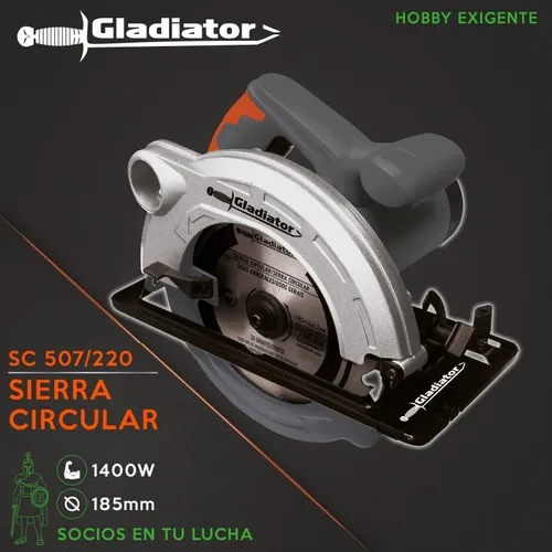 [FVK6] Sierra circular  184mmD 1400W 5000rpm SC 507/220 GLADIATOR