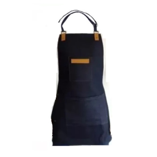 [0VKZ] Delantal jean barbero chocolate nº