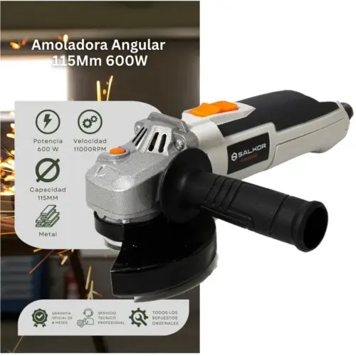 [KE5V] Amoladora angular D115 4.1/2" 600W 220V 601.AAH6000 SALKOR