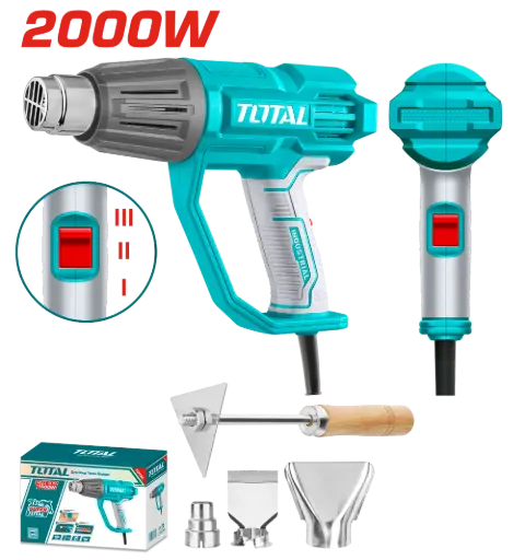 [HOL9] Pistola aire caliente 2000W 480/560°C 220V + accesorios TB20078-4 VEOI2002M TOTAL