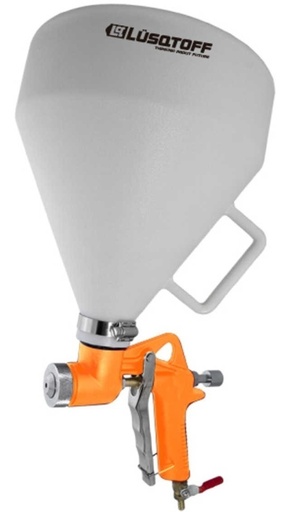 [SJF0] Pistola p-pintar a gravedad  5,0Lts pico 4-6-8mm deposito plástico revestimiento texturado LC-06 LUSQTOFF