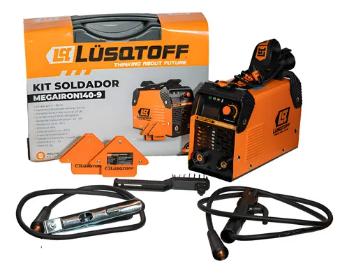 [RNQ4] Soldadora Inverter   120A 220V @60% + 2 escuadras + maletín MEGAIRON140-9 LUSQTOFF