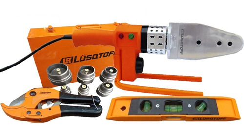 [Z8EQ] Termofusora 1500W  6 boquillas 20/ 63mmD c-maletín metálico tijera + nivel LTF-6315 LUSQTOFF