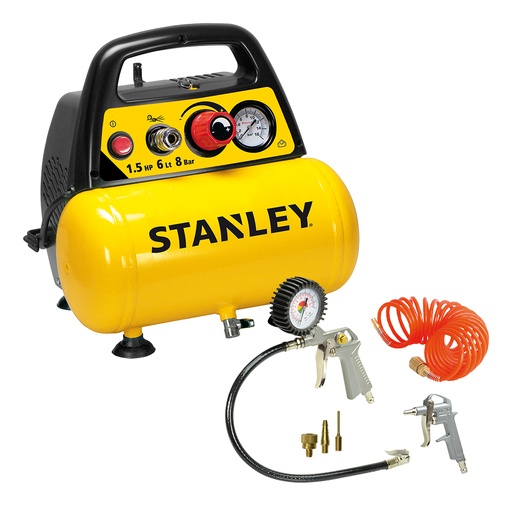 [7OGD] Compresor de aire   1,5HP 220V   6L  c-kit C6BB304STC071 STANLEY