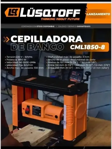 [YZO7] Cepilladora de banco 1850W  330mmA 220V CML1850-8 LUSQTOFF