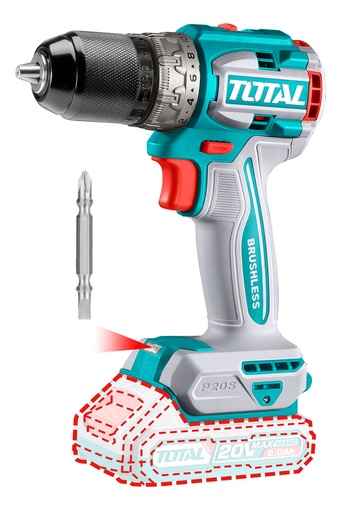 [V2VITI220] Taladro inalambrico 20V BL 2000 rpm 60nm INDUSTRIAL SOLO TDLI206021 V2VITI220 TOTAL