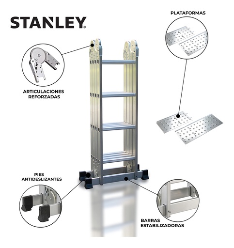 [STXLD-AY504] Escalera 4,70M Alum 16esc plegable 4x4 + Plataforma base STXLD-AY504 STANLEY nº