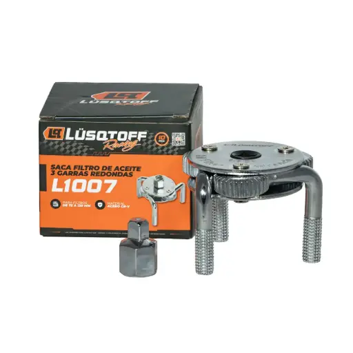 [L1007] Extractor de filtros de aceite 3 garras REDONDAS regulable 65-120mm enc 3/8-1/2 y 21mm L1007 LUSQTOFF