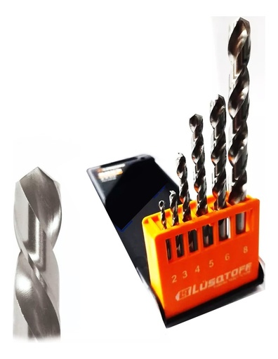 [JMHSS6PZ-9] Juego mechas acero rápido HSS 6 piezas (2 A 8MM) JMHSS6PZ-9 LUSQTOFF