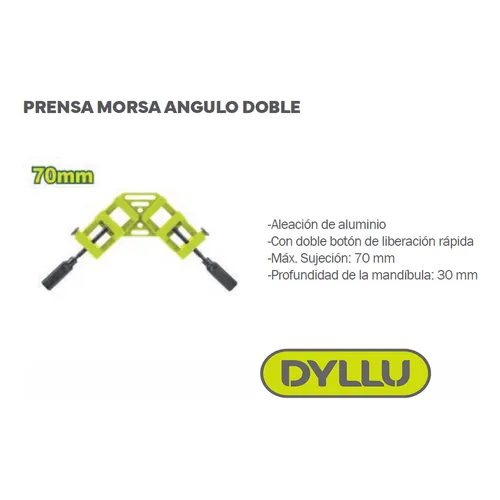 [DMSUPEMA0] Prensa morsa ángulo esquinera doble 90° 75mm aluminio DTACC2528 DMSUPEMA0 DYLLU