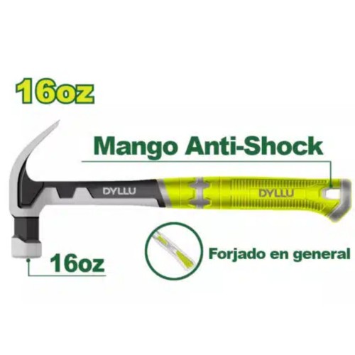 [DMMMMA450] Martillo de carpintero de acero 450gr ANTISHOCK DTHM8316 DMMMMA450 DYLLU