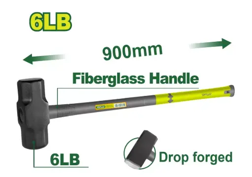 [DMMMMD270] Maza de demolición 2700gr 6Libras x 900mmL DTHM4306 DMMMMD270 DYLLU