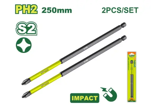[DCPMIP225] Set 2 Puntas para Atornillador de Impacto PH2 x 250mm DTSV6K66 DCPMIP225 DYLLU