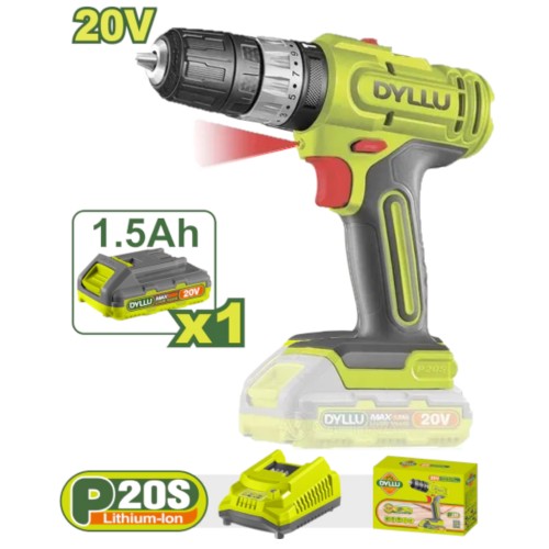 [DI20TP15C] Taladro Percutor Inalambrico 10mm 1500rpm 20V 35nm (CARGADOR Y BATERIA) DTCDP521-4 DI20TP15C DYLLU