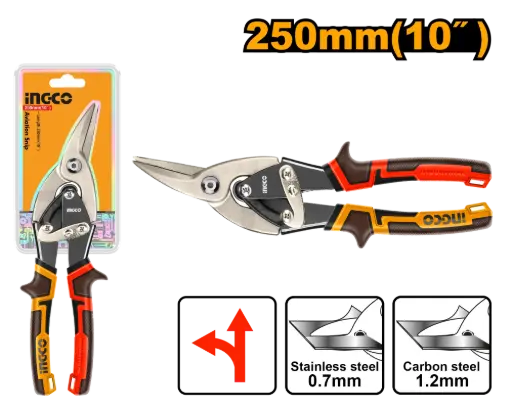 [HTSN0110L] Tijera aviación corta chapa izquierda 250mm (10") HTSN0110L INGCO
